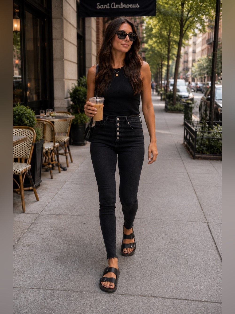 Abercrombie Super Skinny Ankle High Rise Button Fly Black Jeans